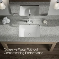 Centerset bathroom sink faucet, 0.5 gpm