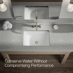 Centerset bathroom sink faucet, 0.5 gpm