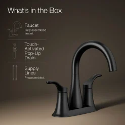 Centerset bathroom sink faucet, 1.2 gpm