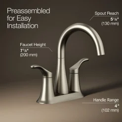 Centerset bathroom sink faucet, 1.2 gpm