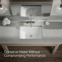 Centerset bathroom sink faucet, 0.5 gpm