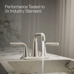 Centerset bathroom sink faucet, 0.5 gpm