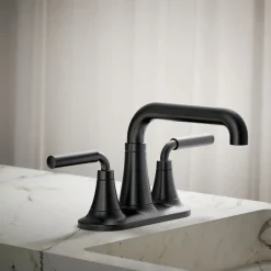 Centerset bathroom sink faucet, 0.5 gpm