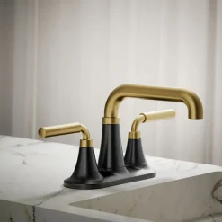 Centerset bathroom sink faucet, 0.5 gpm