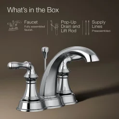 Centerset bathroom sink faucet, 1.2 gpm