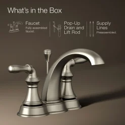 Centerset bathroom sink faucet, 1.2 gpm