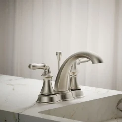 Centerset bathroom sink faucet, 1.2 gpm