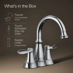 Centerset bathroom sink faucet, 1.2 gpm