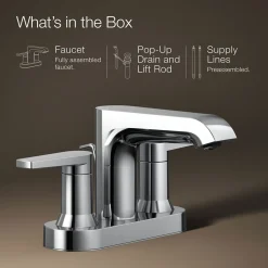 Centerset bathroom sink faucet, 1.2 gpm