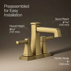 Centerset bathroom sink faucet, 1.2 gpm
