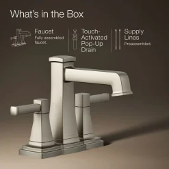 Centerset bathroom sink faucet, 1.2 gpm