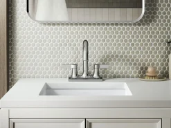 Centerset bathroom sink faucet, 1.2 gpm