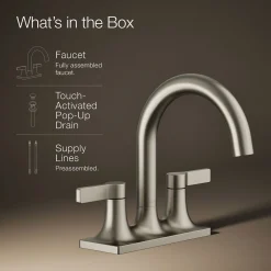 Centerset bathroom sink faucet, 1.2 gpm
