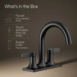 Centerset bathroom sink faucet, 1.2 gpm