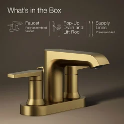 Centerset bathroom sink faucet, 1.2 gpm