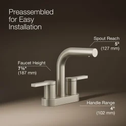 Centerset bathroom sink faucet, 1.2 gpm