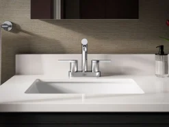 Centerset bathroom sink faucet, 1.2 gpm
