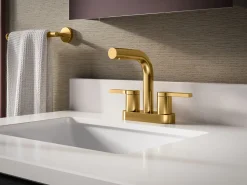 Centerset bathroom sink faucet, 1.2 gpm