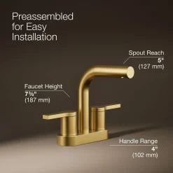 Centerset bathroom sink faucet, 1.2 gpm