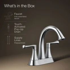 Centerset bathroom sink faucet, 1.2 gpm