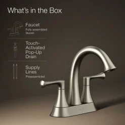 Centerset bathroom sink faucet, 1.2 gpm