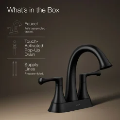 Centerset bathroom sink faucet, 1.2 gpm