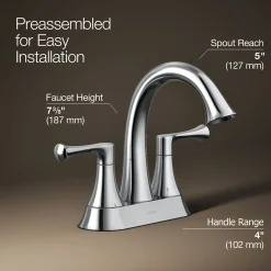 Centerset bathroom sink faucet, 1.2 gpm
