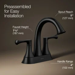 Centerset bathroom sink faucet, 1.2 gpm