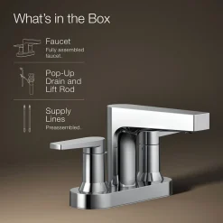 Centerset bathroom sink faucet, 1.2 gpm
