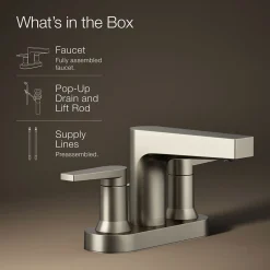 Centerset bathroom sink faucet, 1.2 gpm