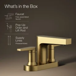 Centerset bathroom sink faucet, 1.2 gpm
