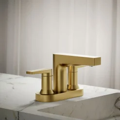 Centerset bathroom sink faucet, 1.2 gpm