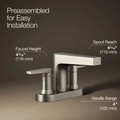 Centerset bathroom sink faucet, 1.2 gpm