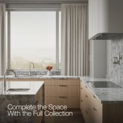 Compact pull-down kitchen sink faucet with three-function sprayhead