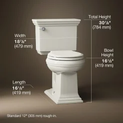 ContinuousClean two-piece round-front toilet, 1.28 gpf
