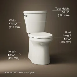 ContinuousClean XT two-piece elongated toilet with skirted trapway, 1.28 gpf