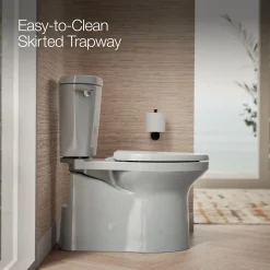 ContinuousClean XT two-piece elongated toilet with skirted trapway, 1.28 gpf