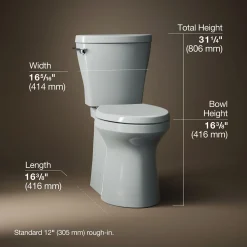 ContinuousClean XT two-piece elongated toilet with skirted trapway, 1.28 gpf