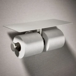Covered double toilet paper holder