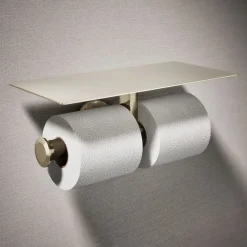 Covered double toilet paper holder