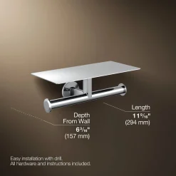 Covered double toilet paper holder