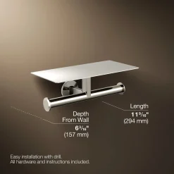 Covered double toilet paper holder