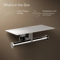 Covered double toilet paper holder