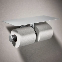 Covered double toilet paper holder