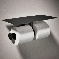 Covered double toilet paper holder