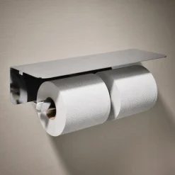 Covered double toilet paper holder