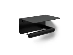 Covered horizontal toilet paper holder