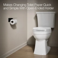 Covered horizontal toilet paper holder