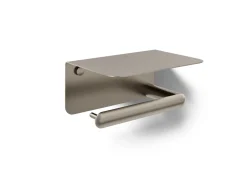 Covered horizontal toilet paper holder