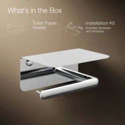 Covered horizontal toilet paper holder